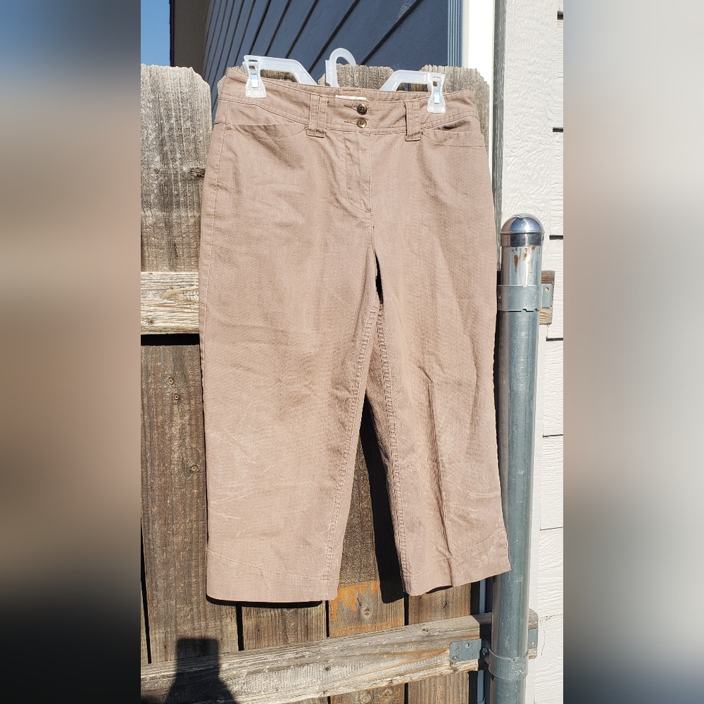 Capri Shorts Christopher and Banks  Ladies Tan Size 6 Stretch